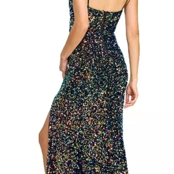 Floor length multi color sequin maxi dress - Picture 3 of 4